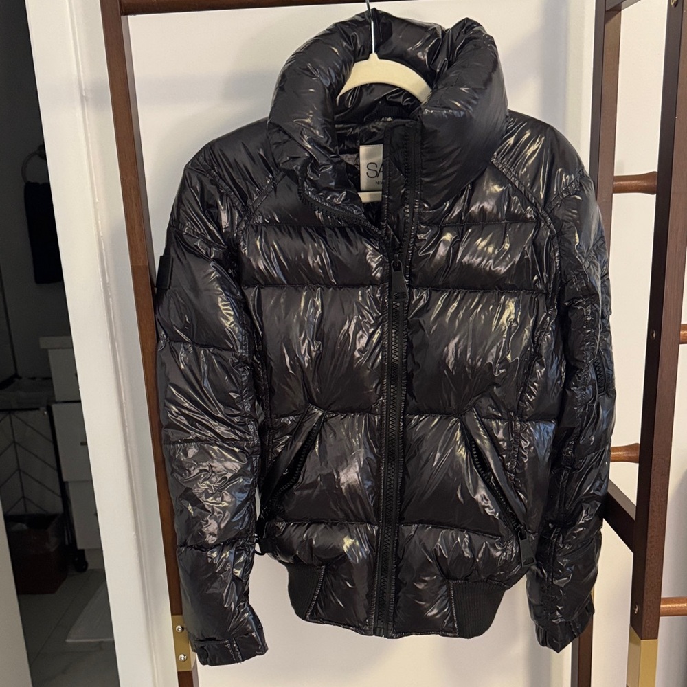 SAM. Shiny Black Puffer Jacket